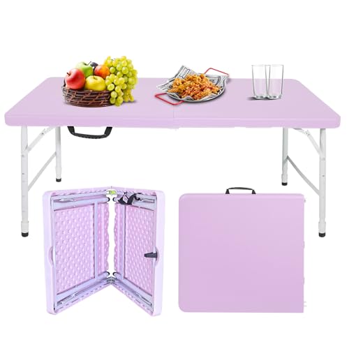 Portable Plastic Folding Table 4ft Heavy Duty Indoor Outdoor Y145657