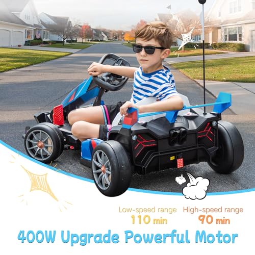 Licensed BMW 36V Electric Drift Go Kart for Kids, 7.5 MPH, White M530400