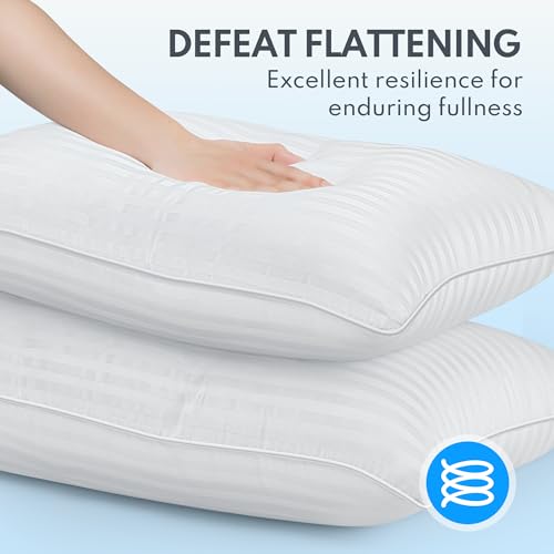 King Size Bed Pillows Set of 2 - Cooling Down Alternative Microfiber Fill F1530
