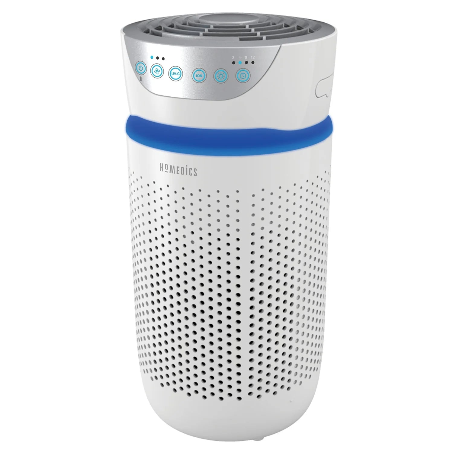 HoMedics Air Purifier, Anti-Allergen, Air Cleaner, UV-C Light Eliminates 99.99% of Viruses & Bacteria, True HEPA Filter Removes allergens, pollutants, Mold, Odors, For Medium Rooms, Quite (White)