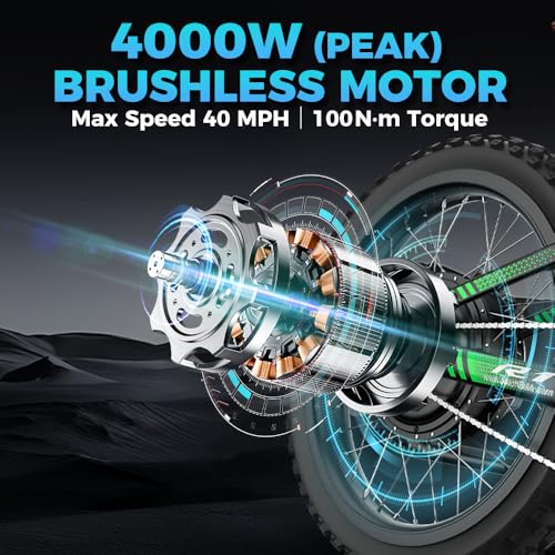 6000W Electric Dirt Bike for Adults, 60V 25Ah Removable Battery, Full Suspension U76650