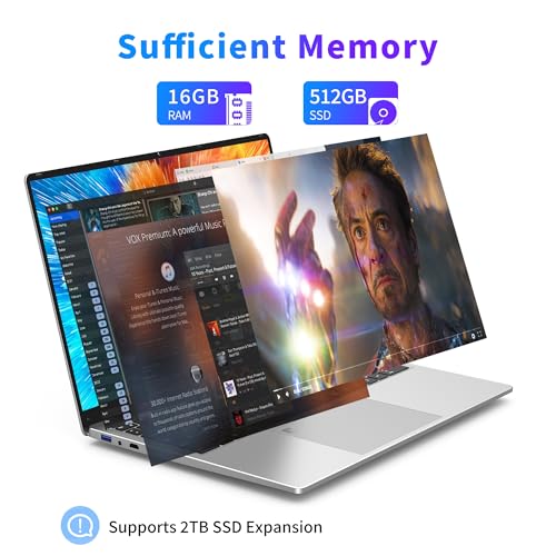 16 Inch Gaming Laptop, 16GB RAM 512GB SSD, N95 Processor, Windows 11 Pro S92427