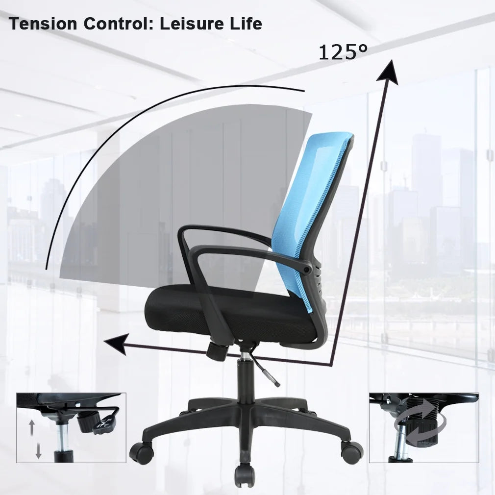 Ergonomic Mesh Office Chair with Adjustable Armrest, Blue M25761