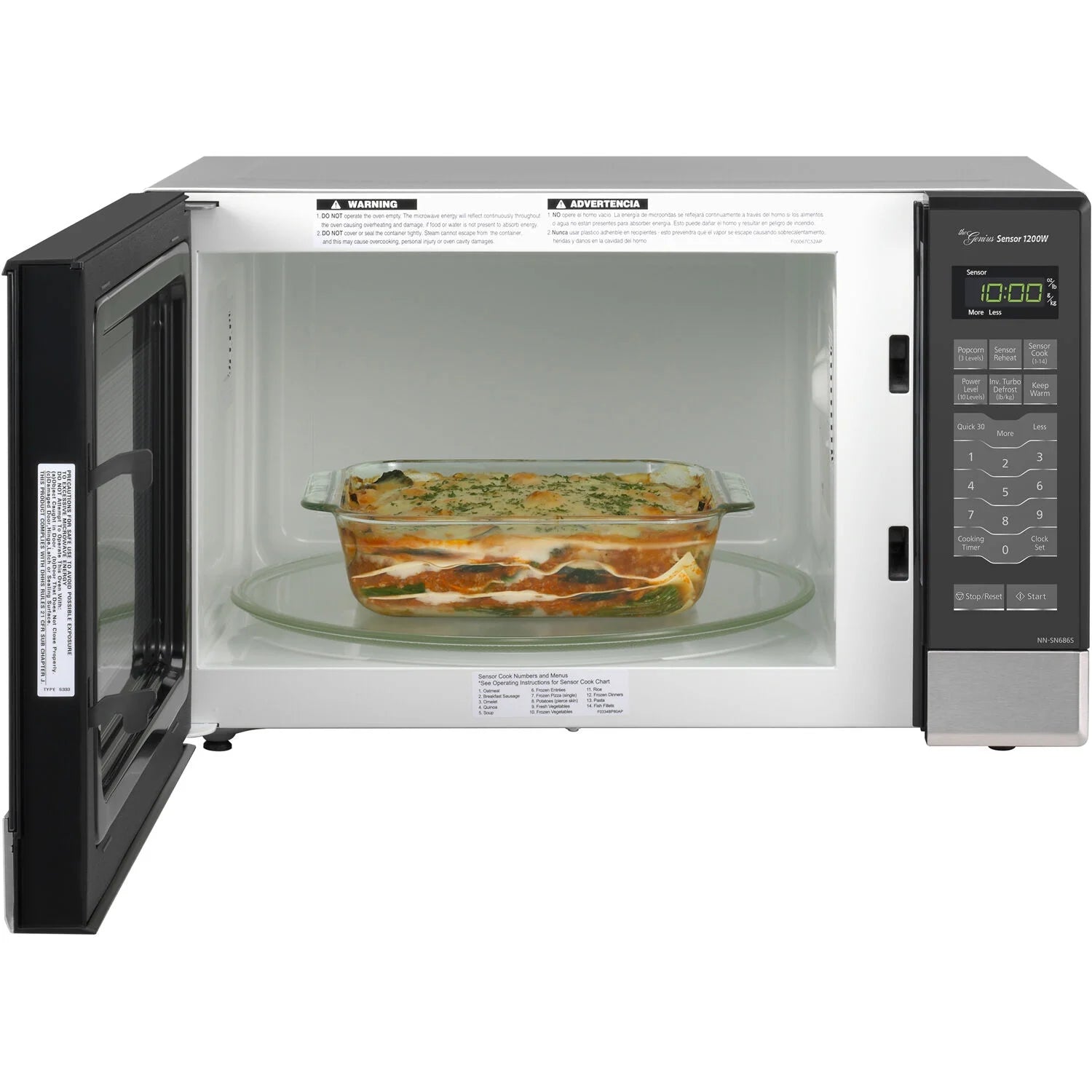 Panasonic 1.2 Cu. Ft. Countertop Microwave Oven with Inverter and Genius Sensor S4085