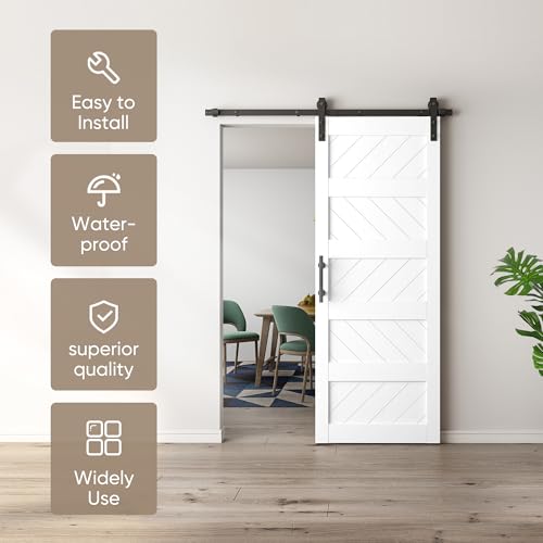 JUBEST 36" x 84" Sliding Barn Door Kit with Hardware, Black R91690