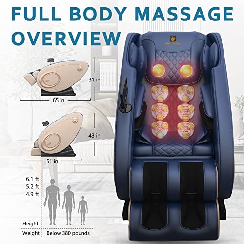 Massage Chair with Bluetooth Speaker, Zero Gravity Full Body Air Pressure Recliner G67713