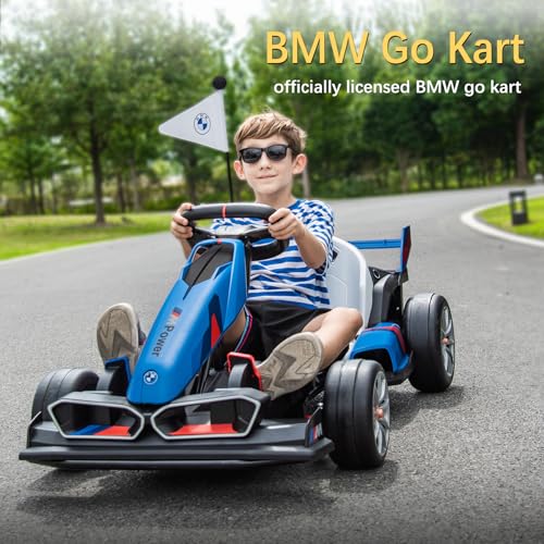 Licensed BMW 36V Electric Drift Go Kart for Kids, 7.5 MPH, White M530400