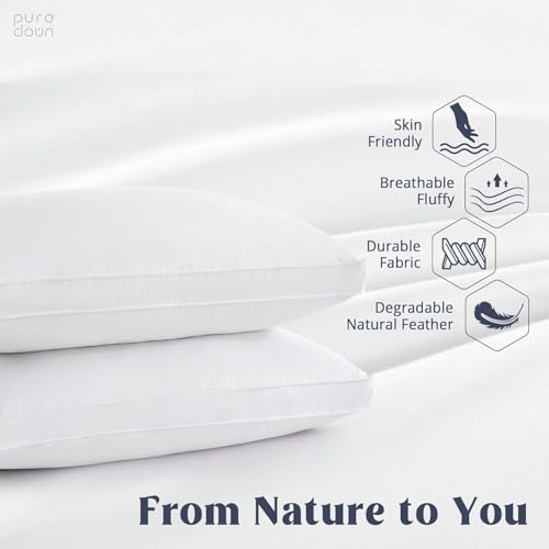 puredown® Goose Feathers and Down White Pillows King Size Set of 2 G471477