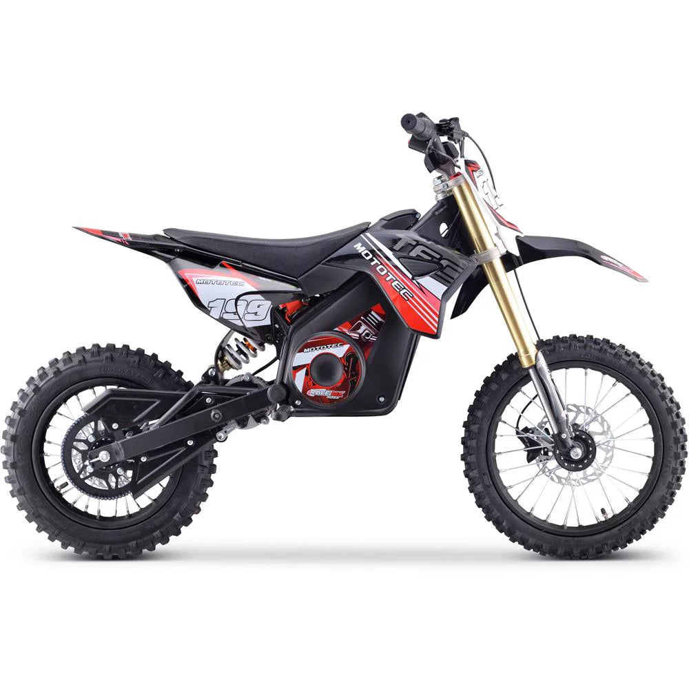 MotoTec 48v Pro Electric Dirt Bike 1500w Lithium Red V357
