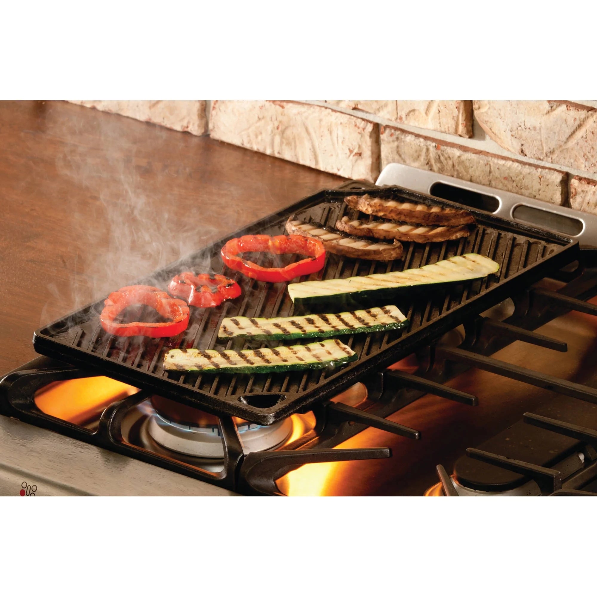 Lodge Cast Iron Reversible Grill/Griddle, Black F88227