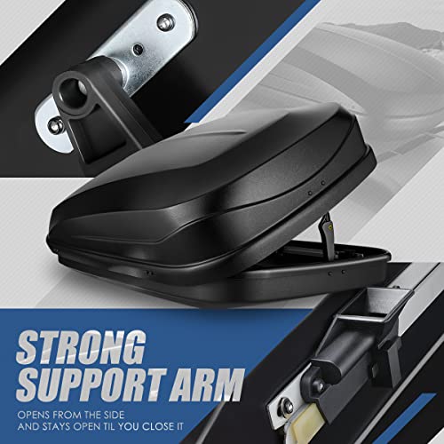 Auto Dynasty Hard Shell Roof Top Car Storage Cargo Carrier, Glossy Black L344