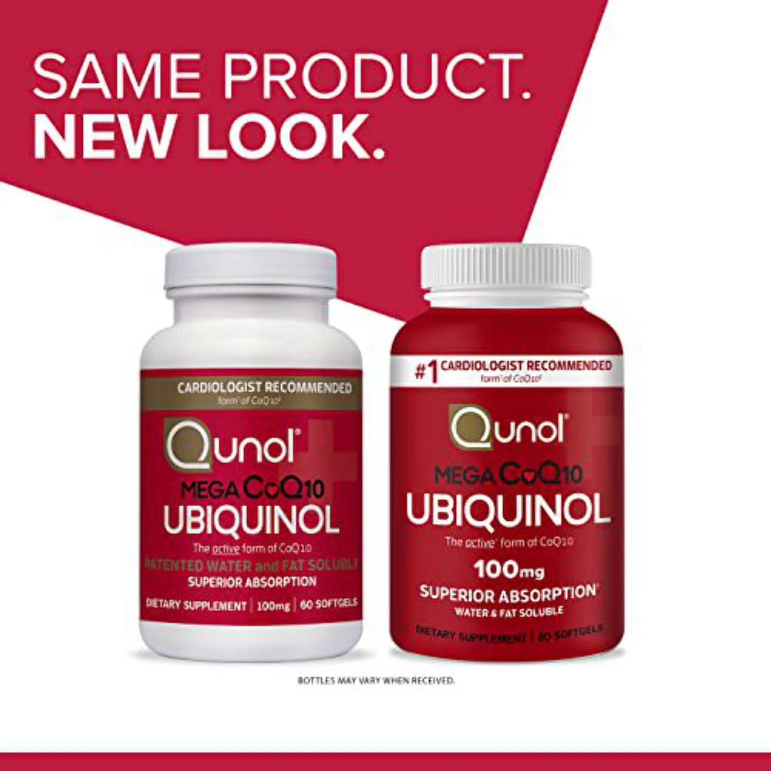 Qunol Mega Ubiquinol CoQ10 Softgels, 100mg, 60 Count I8081