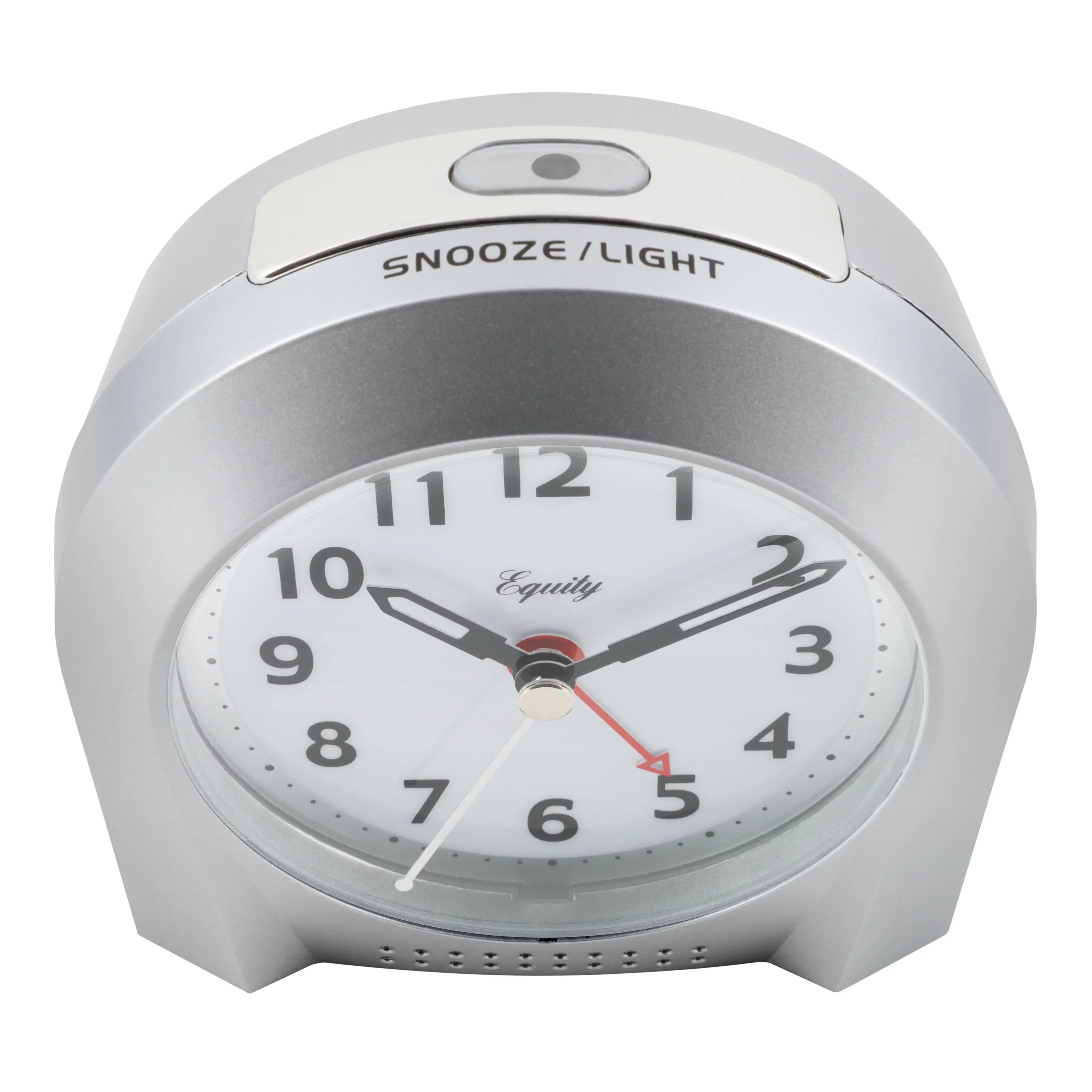 Equity by La Crosse Silver Silent Sweep Night Vision Alarm Tabletop Clock T3109