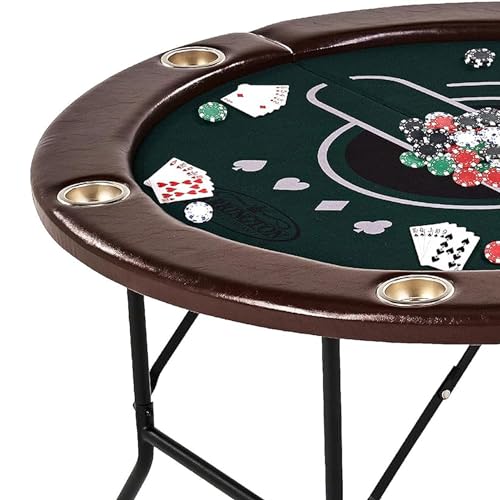 Barrington Folding Poker Table with Padded Rail and Felt Playing Surface D15193