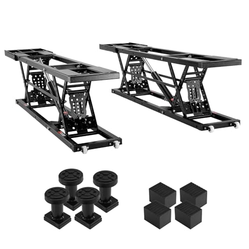 VEVOR Portable Car Lift, 7,000 LBS Capacity, 26.8" Max. Height, Heavy-Duty Carbon Steel Truck Lift with 120V Power Unit