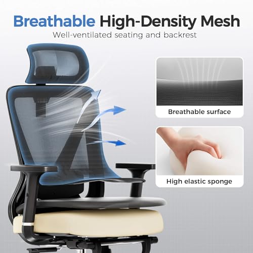 COMHOMA Ergonomic Big and Tall Gaming Chair 350 LBS with Lumbar Support, Black O381