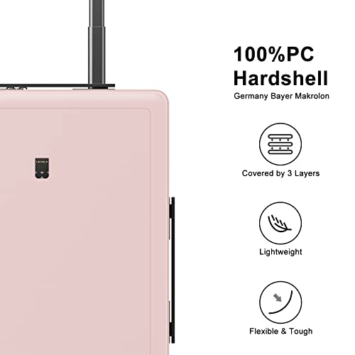 LEVEL8 Hard Shell Carry-On Luggage with TSA Lock, 20 Inch, Black V41961