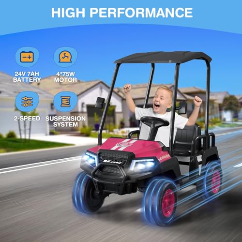 R9 24V Kids Golf Cart 4 Seats 4WD Electric Car with Remote Control L1939