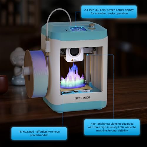 Geeetech 3D Printer for Kids & Beginners, Auto-Leveling, Mini Size H49529