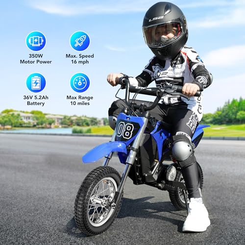 Kids Electric Dirt Bike 36V 350W, 16 MPH, Ages 5-8 C762