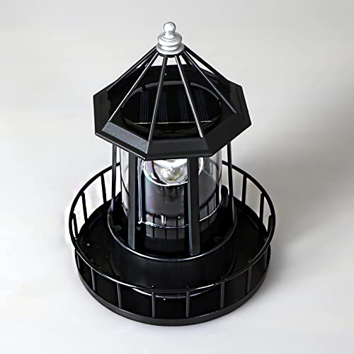 Solar Lighthouse Rotating Light IP65 Waterproof Outdoor Garden Lamp Red S6947
