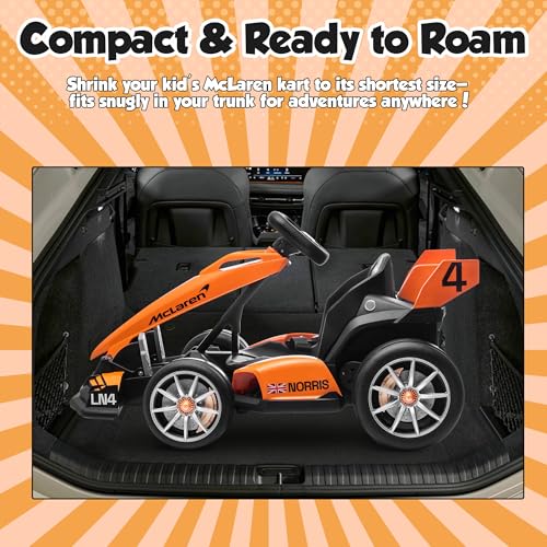 ENYOPRO 24V 7Ah Electric Go Kart for Kids, Licensed McLaren Go Cart with Adjustable Seat P158