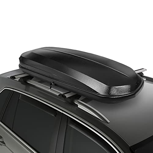 DNA MOTORING Rooftop Cargo Box Lockable Car Top Storage Case 110 Lbs Textured Black P1853