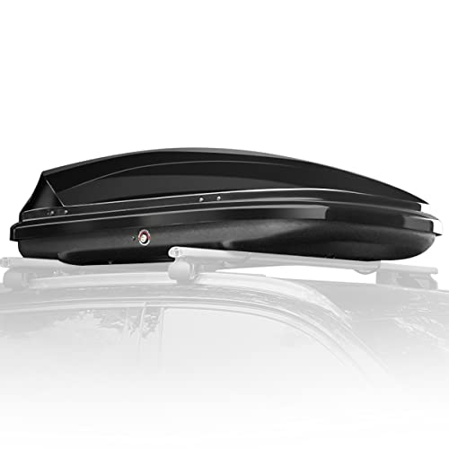 Auto Dynasty Hard Shell Roof Top Car Storage Cargo Carrier, Glossy Black L344