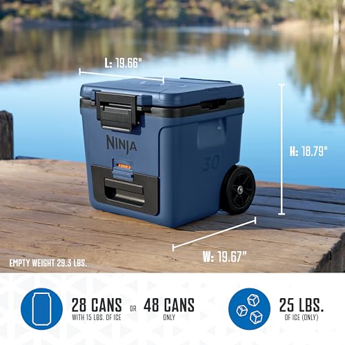 Ninja FrostVault 45QT Cooler with Wheels, Lakeshore Blue M1144