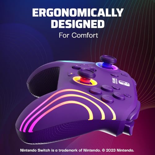 PDP Afterglow Wave Wireless RGB Gaming Controller for Nintendo Switch, Black I1528