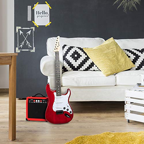 LyxPro Electric Guitar 39" Beginner Starter Kit with 20W Amp, Black B69338