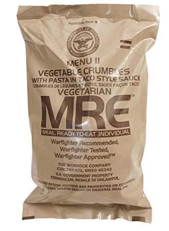 6 Packs Vegetarian MRE Military Field Ration Survival Food S4848