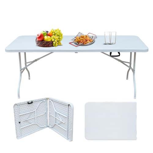 Portable Plastic Folding Table 4ft Heavy Duty Indoor Outdoor Y145657