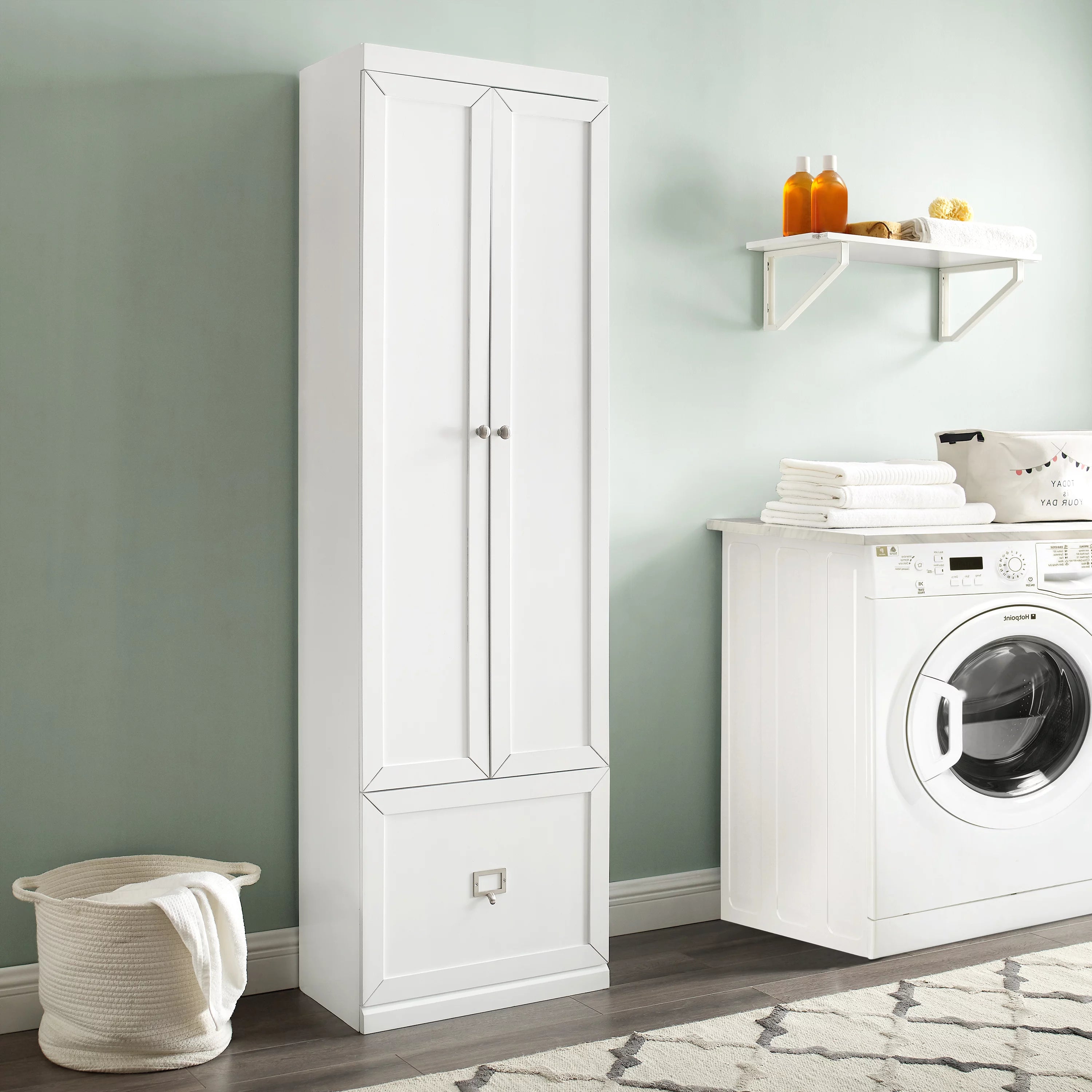 Crosley Furniture Harper Wood Convertible Pantry Closet White M28437