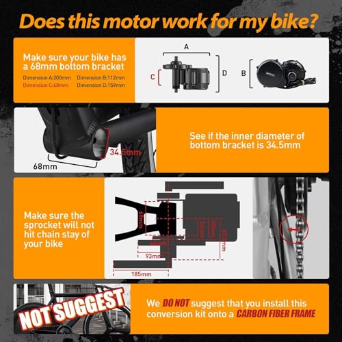 Bafang BBS-HD 48V 1000W Mid Drive Motor Conversion Kit T385