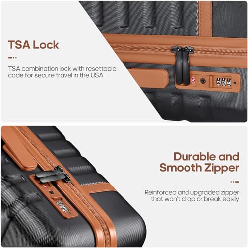 Luggage Sets 3 Piece, Carry On 20 Inch Hardside Suitcase with Spinner Wheels and TSA Lock J67858