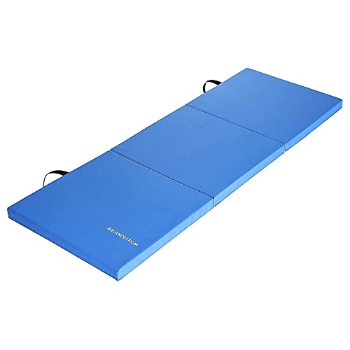 BalanceFrom Folding Gymnastics Mat, Thick Yoga & Workout Pad, Blue S867369