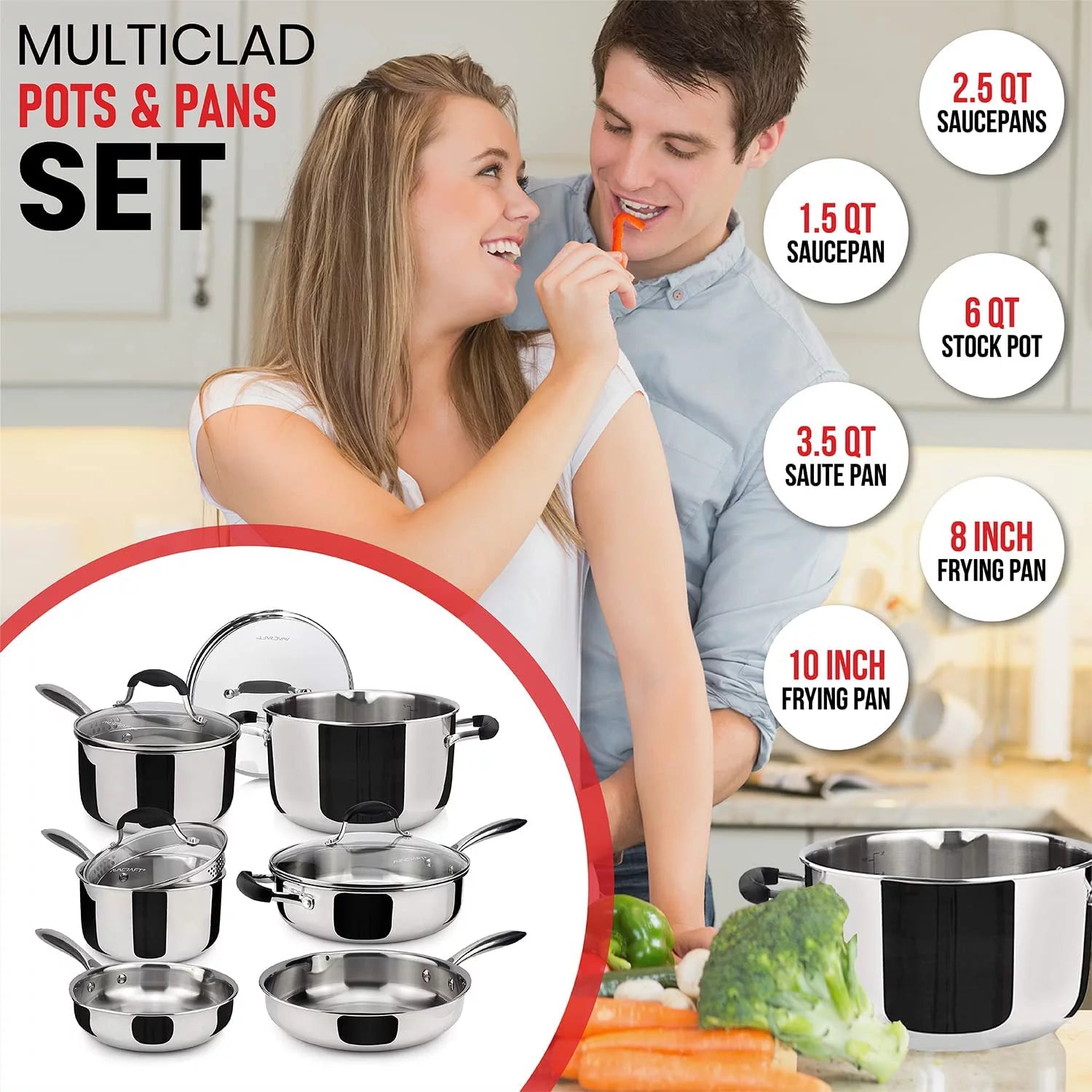 AVACRAFT 18/10 Stainless Steel Cookware Set 10-Piece L25723