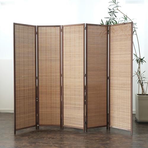 Bamboo Room Divider 6 Panel Folding Screen 67"H x 92.1"W X2437