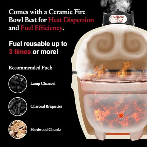 Ceramic BBQ Charcoal Kamado Grill 13 Inch Portable Tabletop Red Y244