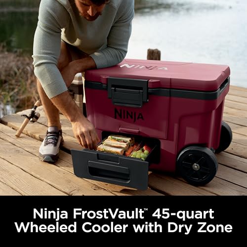 Ninja FrostVault 45QT Cooler with Wheels, Lakeshore Blue M1144