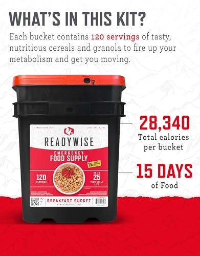 ReadyWise Emergency Food Supply 104 Servings Variety Pack Bucket A71005