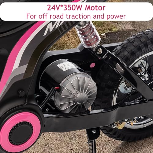 24V 350W Kids Electric Dirt Bike, 3-Speed, Off-Road Ride-On Motorcycle S465