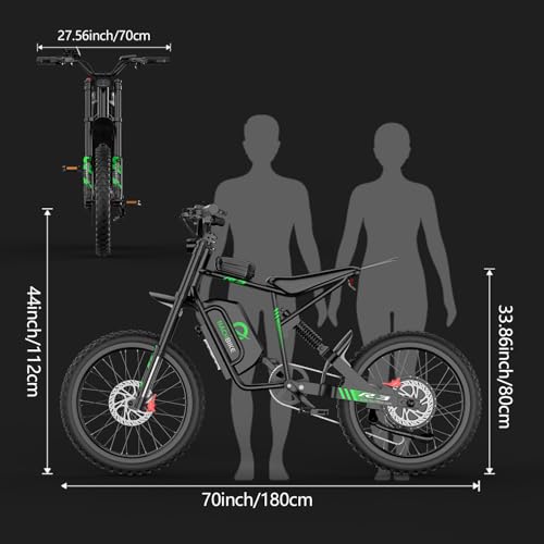 50MPH Electric Dirt Bike for Adults, 4000W, 60V25Ah, Full Suspension H888527