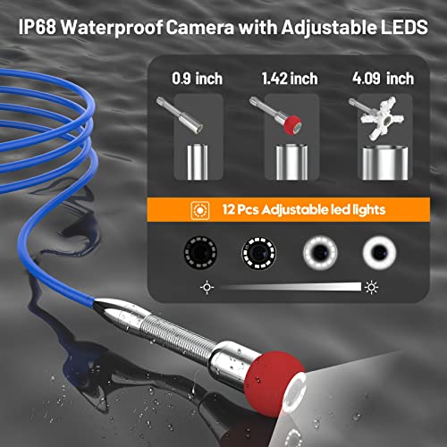 Anysun 9" HD Self-Leveling Sewer Camera 100FT with DVR Recorder V8857