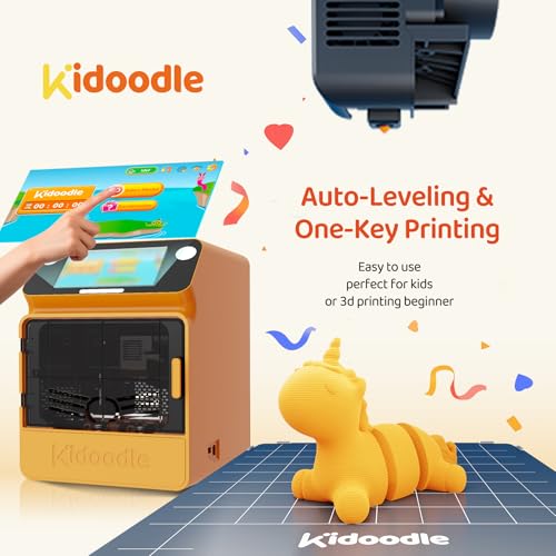 Kidoodle Mini 3D Printer for Kids & Beginners, Auto-Leveling, Touch Screen D392286