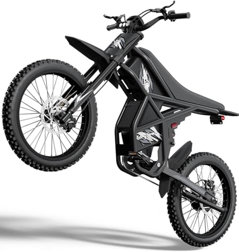 GT73 PRO/GT73 Ebike for Adults, 50MPH 60V 3000W / 37MPH 48V 2400W Eectric Dirt Bike, 36.4AH Dual Battery Dirtbike Up to 85 Miles, 25" Motorcycle Tire, UL2849 All Terrain E Bike Full Suspension