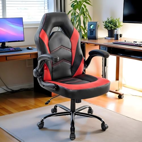 Gaming Chair with Footrest, Lumbar Support, Red/Black M9231