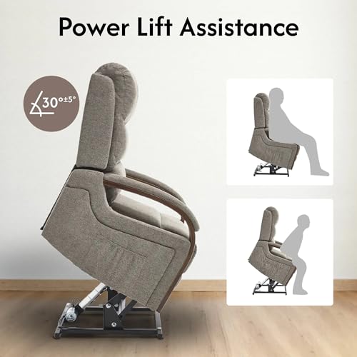 FLEXISPOT XL31 Power Lift Recliner Chair for Elderly, Electric Massage & Heat, PU Leather, Black C786106