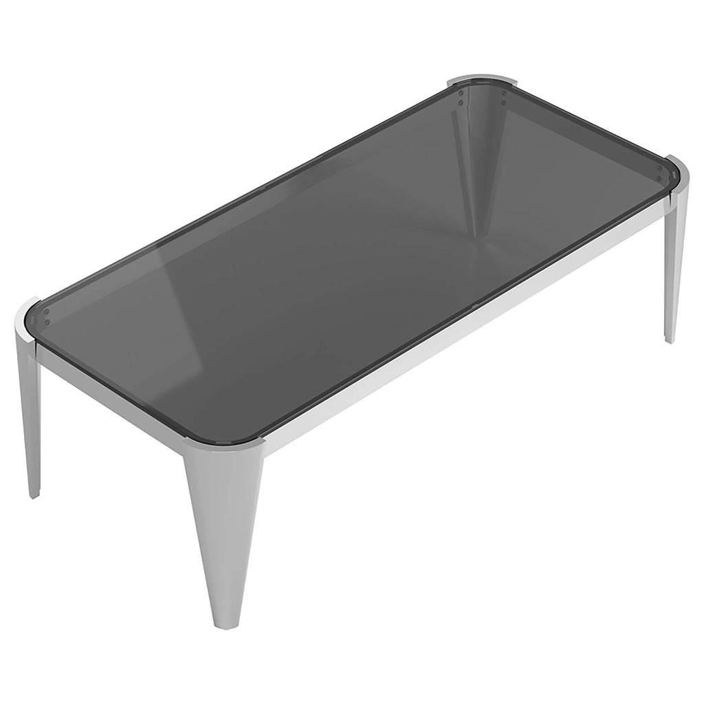 Silver Rectangle Glass Coffee Table B5318